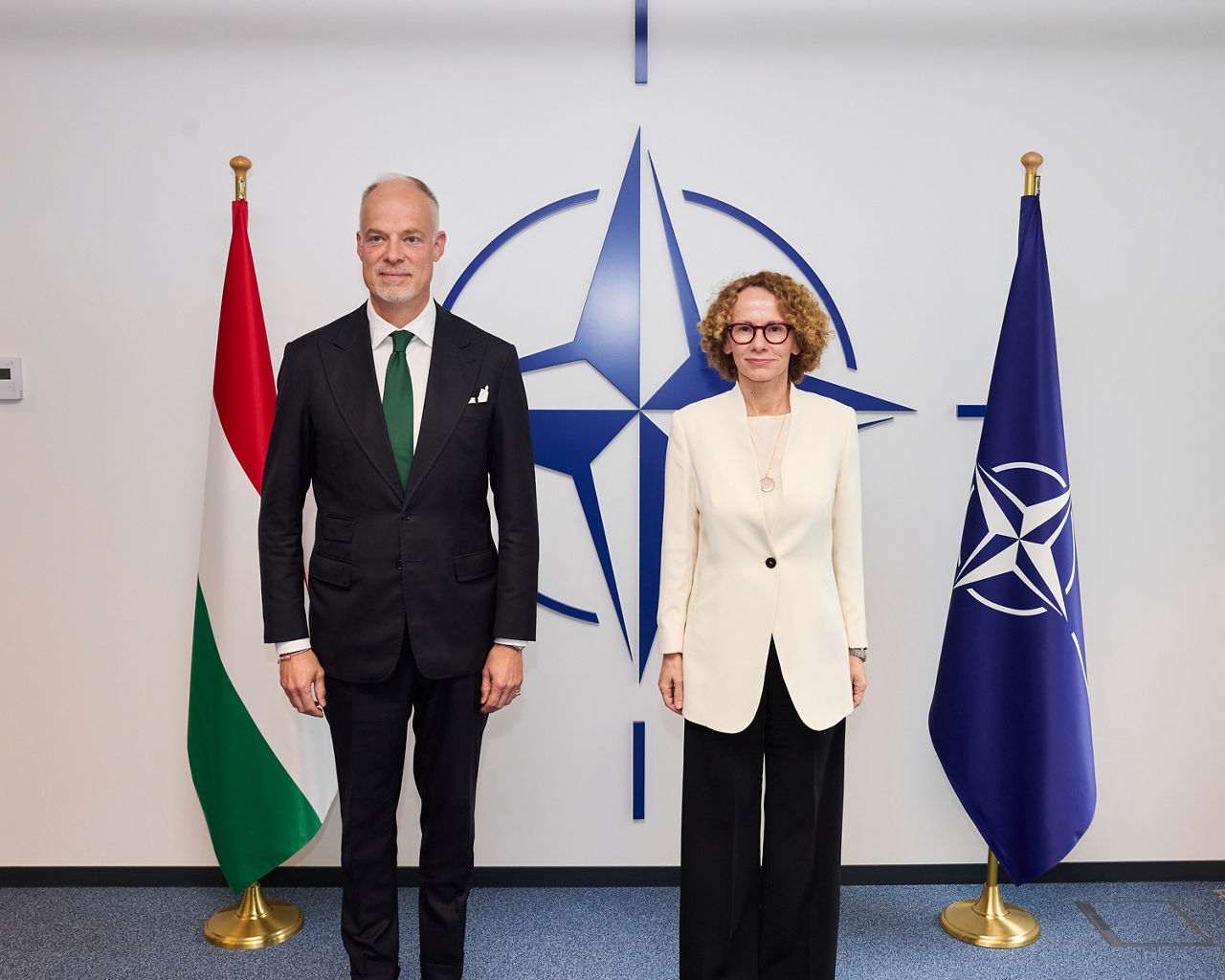 NATO Deputy Secretary General Radmila Shekerinska and Kristóf Szalay-Bobrovniczky (Minister of Defence, Hungary)