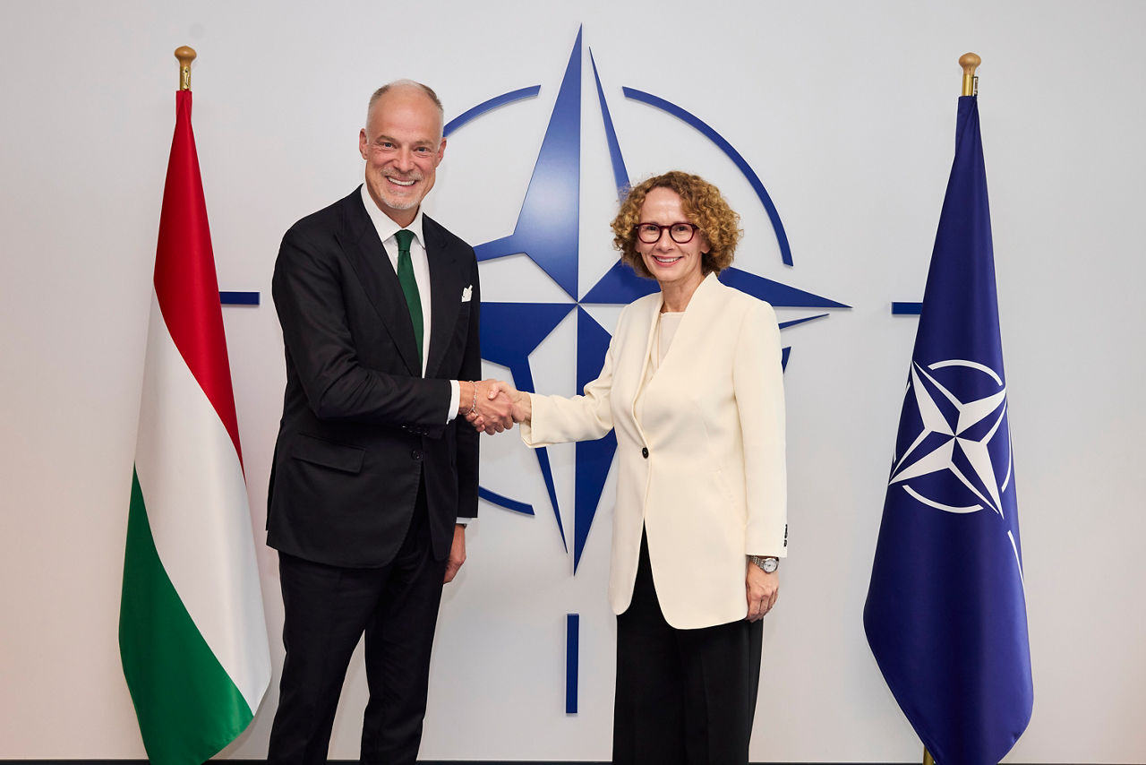 NATO Deputy Secretary General Radmila Shekerinska and Kristóf Szalay-Bobrovniczky (Minister of Defence, Hungary)