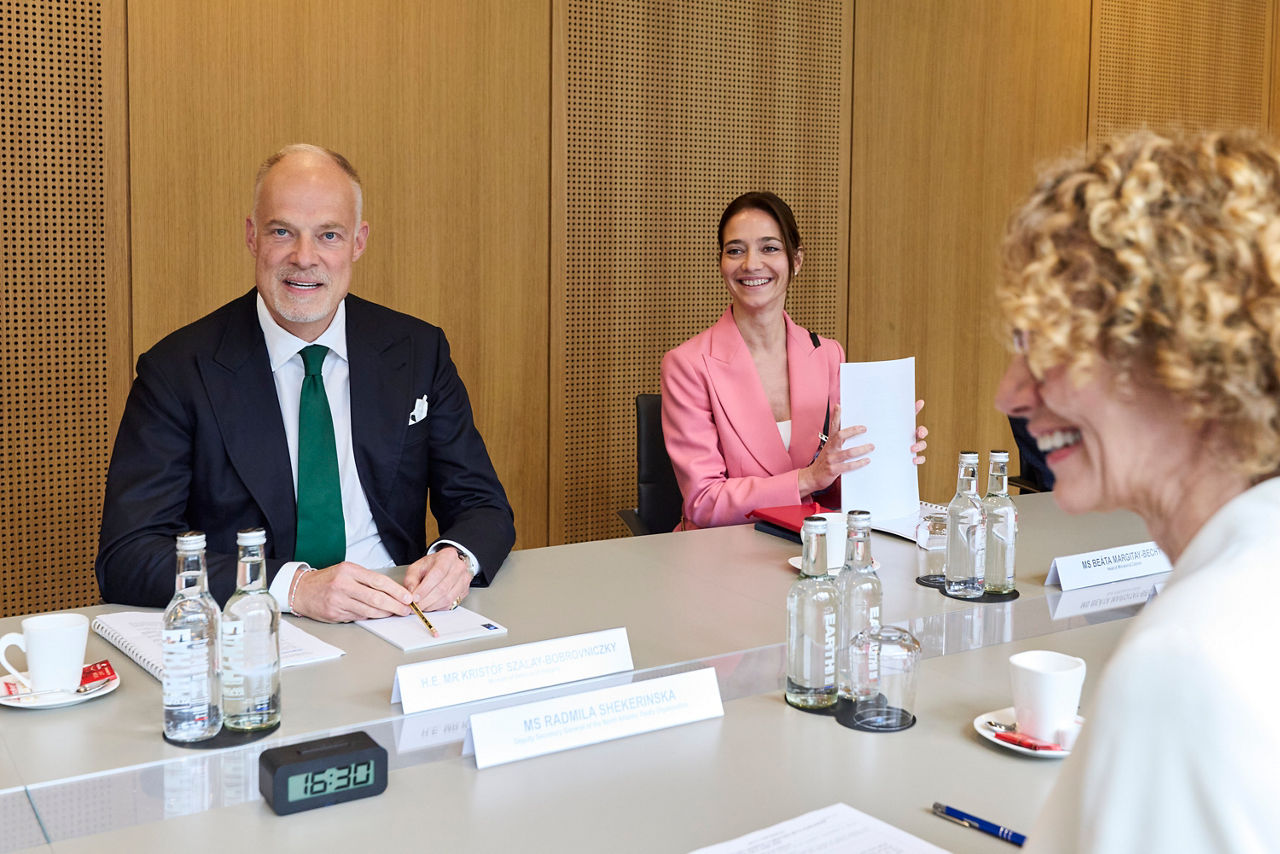 NATO Deputy Secretary General Radmila Shekerinska and Kristóf Szalay-Bobrovniczky (Minister of Defence, Hungary)