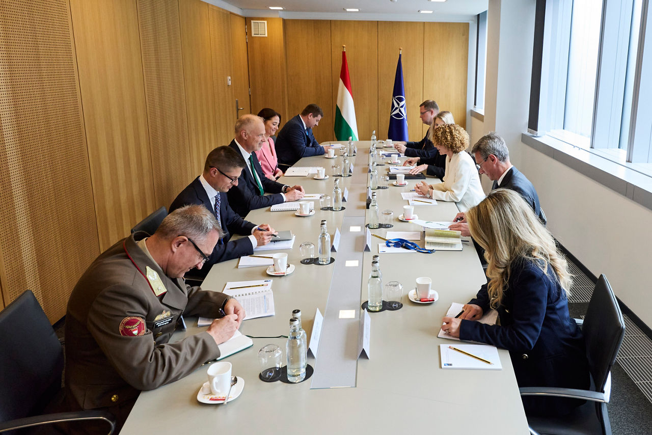 NATO Deputy Secretary General Radmila Shekerinska and Kristóf Szalay-Bobrovniczky (Minister of Defence, Hungary)