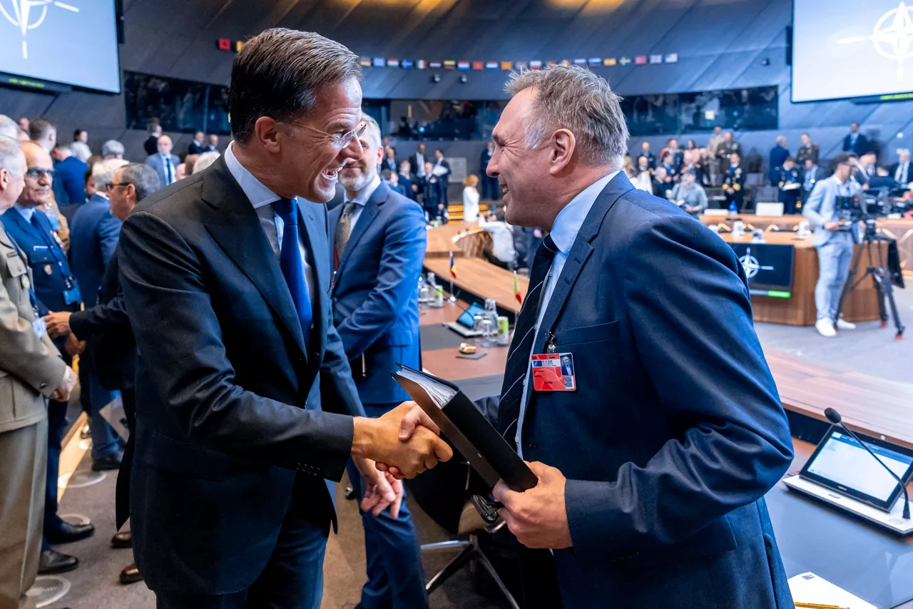 NATO Secretary General Mark Rutte with Tore O. Sandvik (Minister of Defence, Norway)