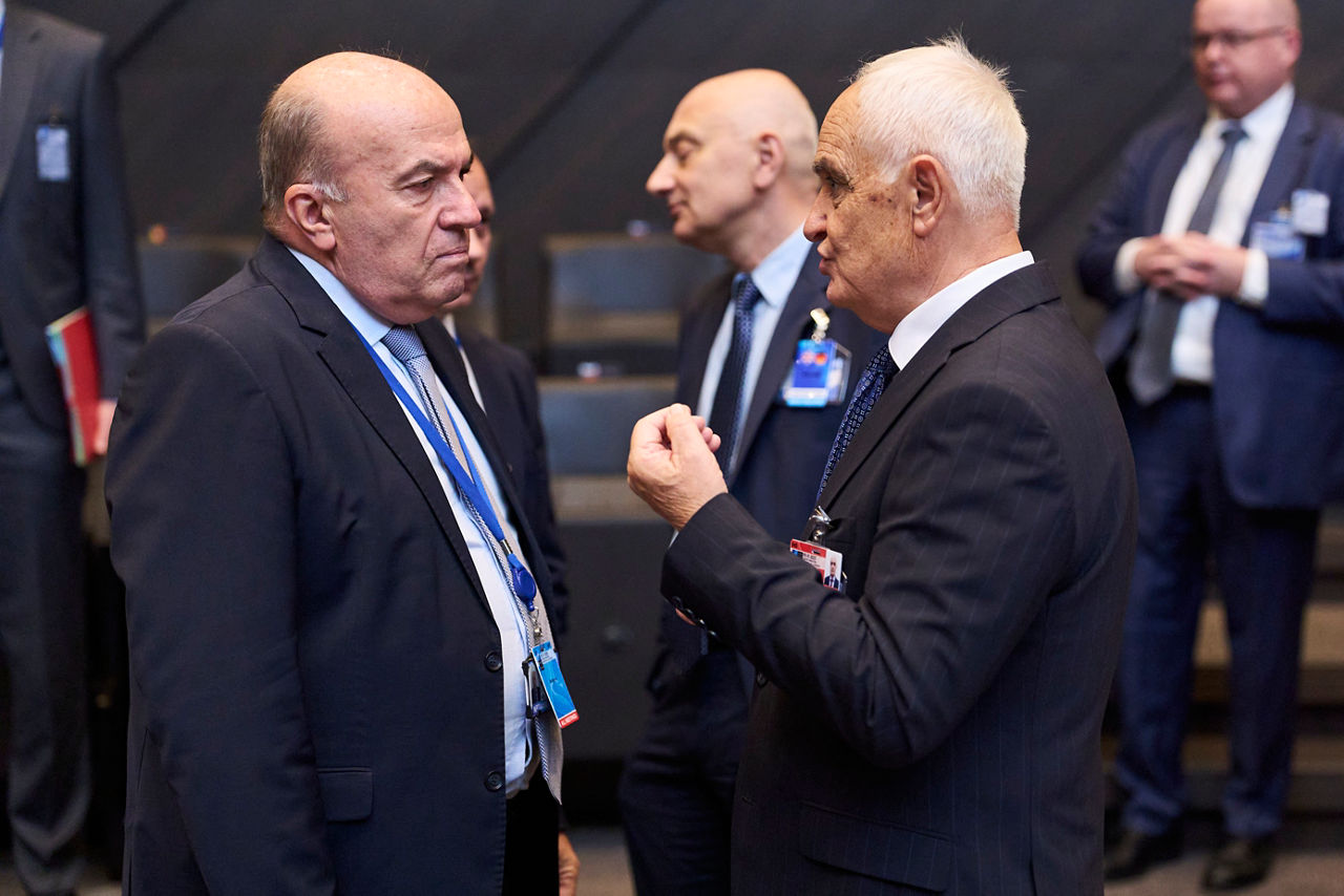 Nikolay Milkov (Permanent Representative, Bulgaria) and Atanas Zapryanov (Minister of Defence, Bulgaria)