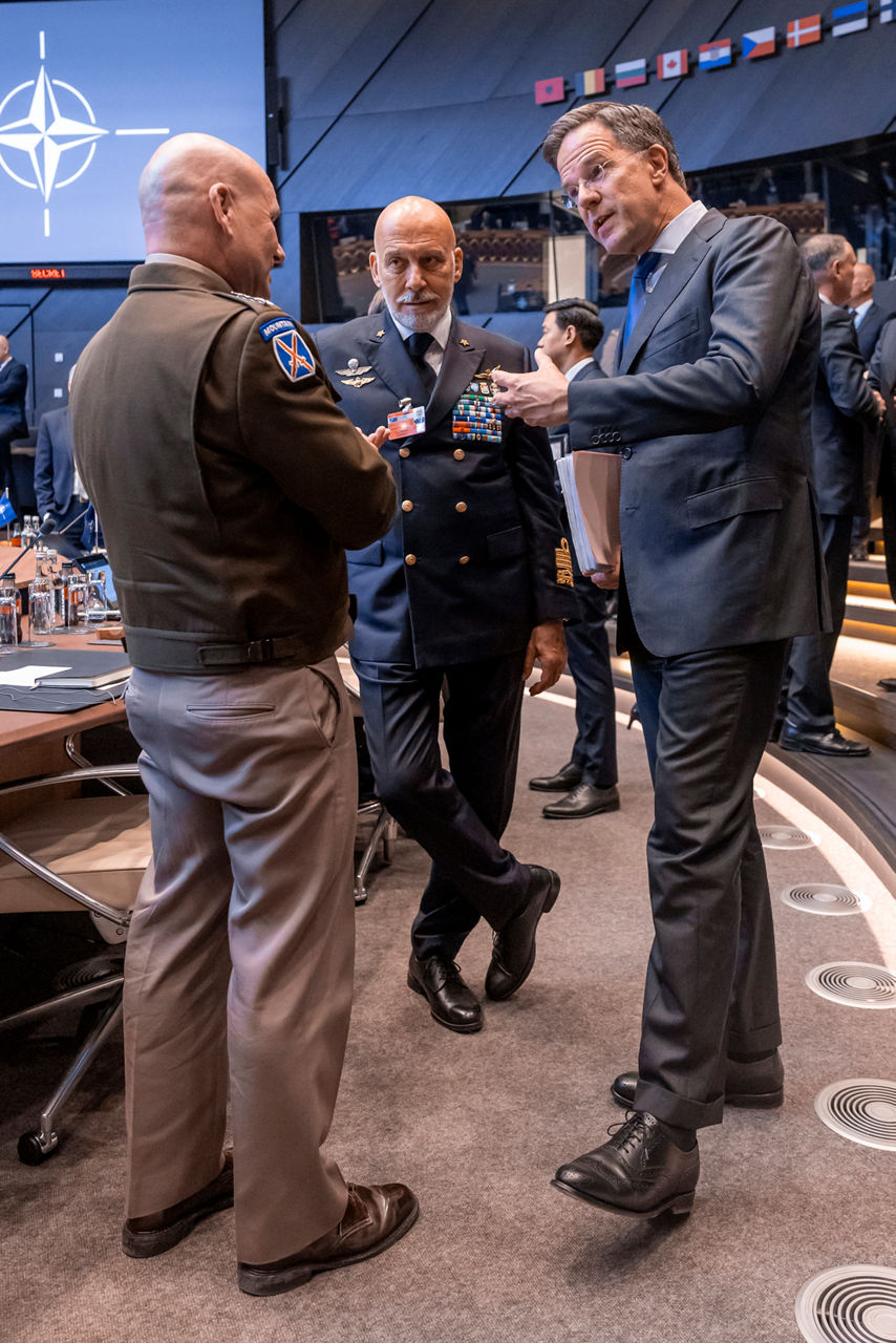 Supreme Allied Commander Europe, General Christopher G. Cavoli, Chair of the Military Committee Admiral Giuseppe Cavo Dragone and NATO Secretary General Mark Rutte