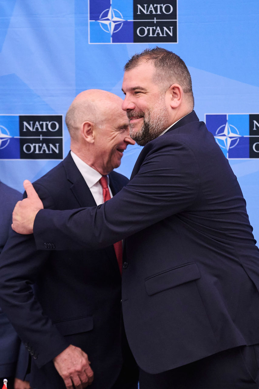 Dragan Krapović (Minister of Defence, Montenegro) and and John Healey (Minister of Defence, United Kingdom)