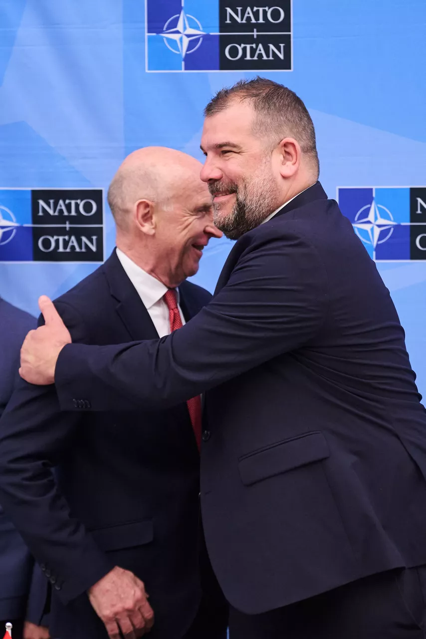 Dragan Krapović (Minister of Defence, Montenegro) and and John Healey (Minister of Defence, United Kingdom)