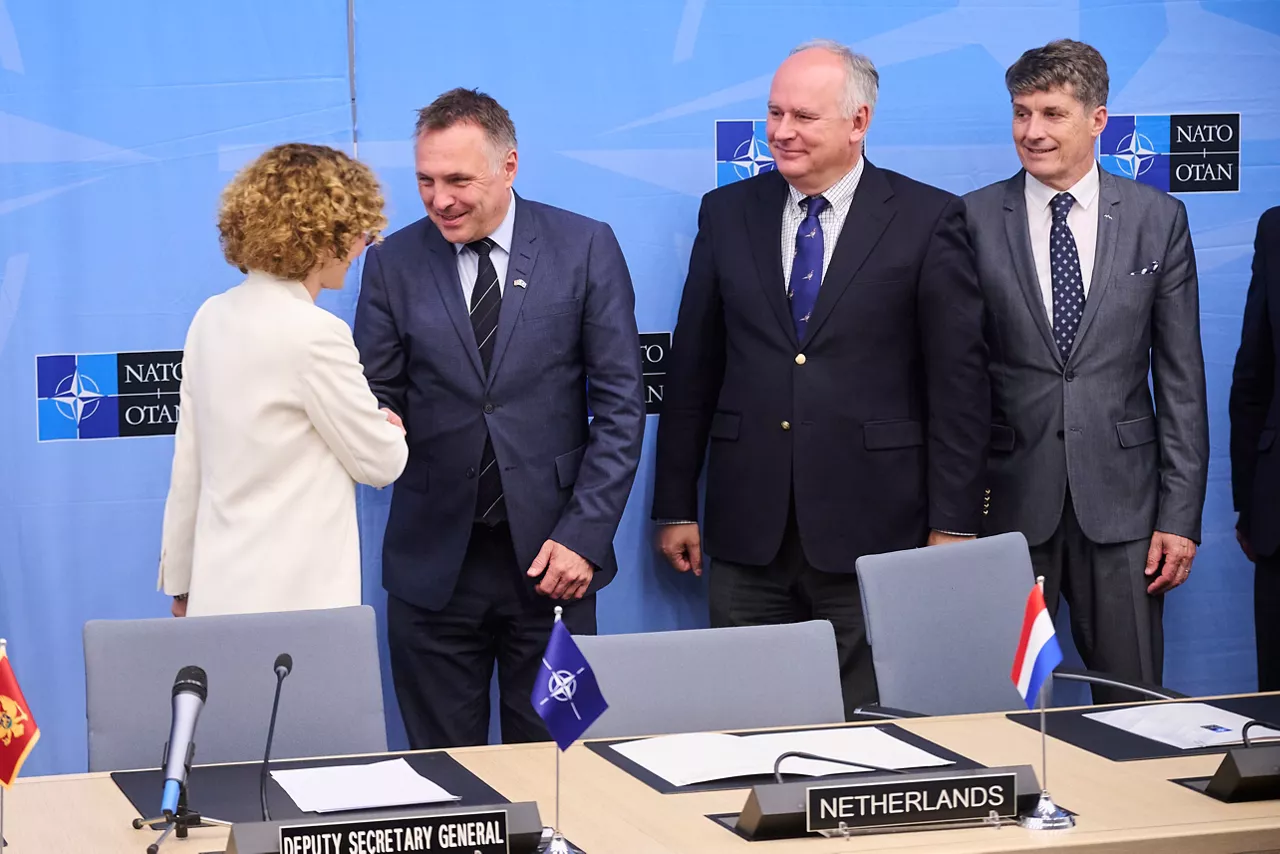 NATO Deputy Secretary General Radmila Shekerinska, Tore O. Sandvik (Minister of Defence, Norway), Paweł Ksawery Zalewski (Secretary of State, Poland) and Borut Sajovic (Minister of Defence, Slovenia) 