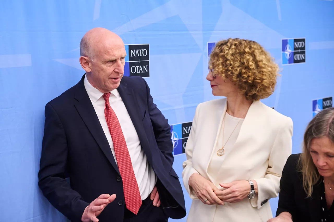 NATO Deputy Secretary General Radmila Shekerinska and John Healey (Minister of Defence, United Kingdom)