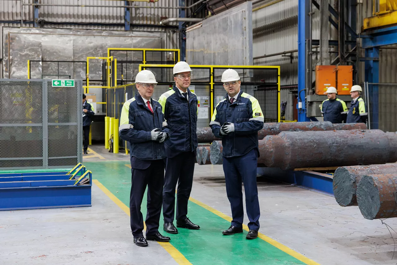 NATO Secretary General Mark Rutte and UK Secretary of State for Defence,  John Healey visiting Sheffield Forgemasters
