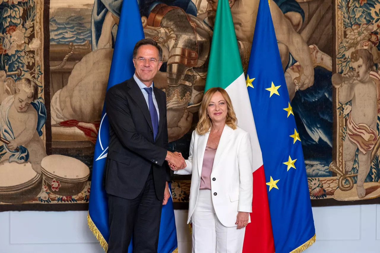 NATO Secretary General Mark Rutte meets with Giorgia Meloni, Prime Minister of Italy