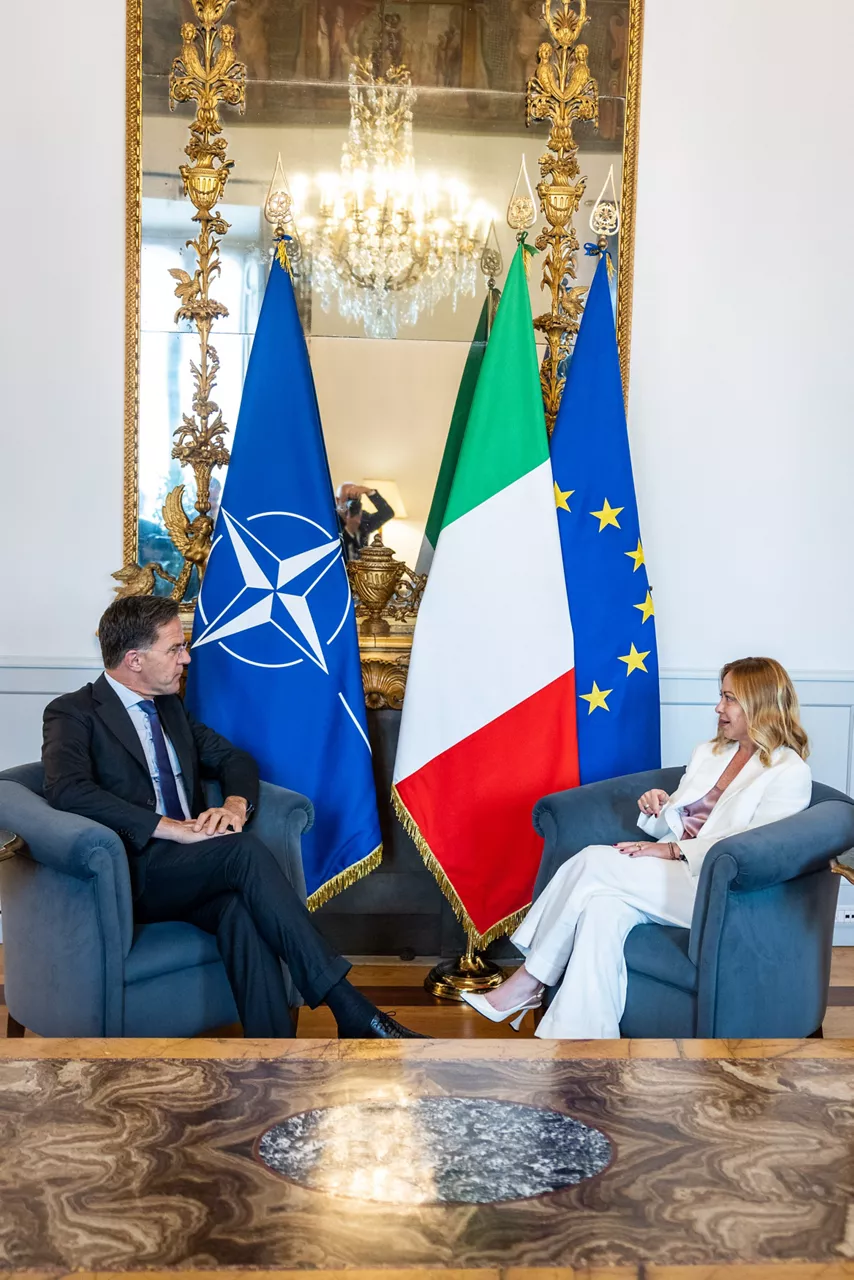 NATO Secretary General Mark Rutte meets with Giorgia Meloni, Prime Minister of Italy
