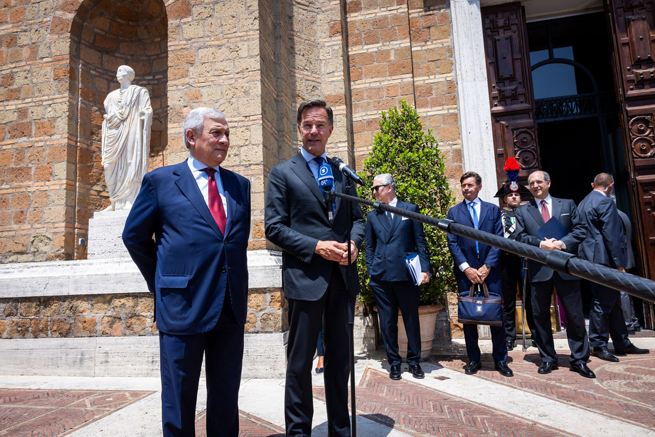 Doorstep statement by NATO Secretary General Mark Rutte with Antonio Tajani, Minister of Foreign Affairs of Italy ahead of the Weimar Plus meeting in Foreign Ministers’ format