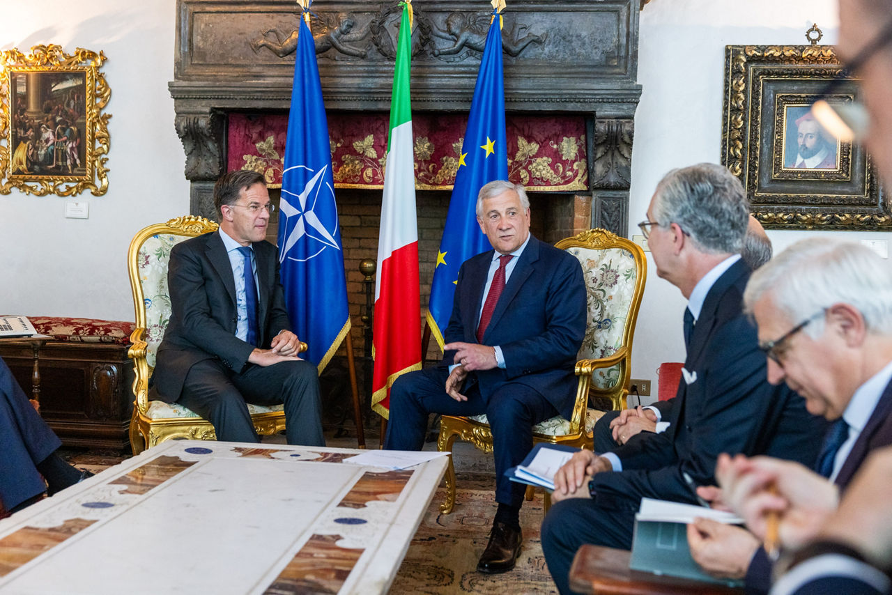 NATO Secretary General Mark Rutte and Antonio Tajani, Minister of Foreign Affairs of Italy