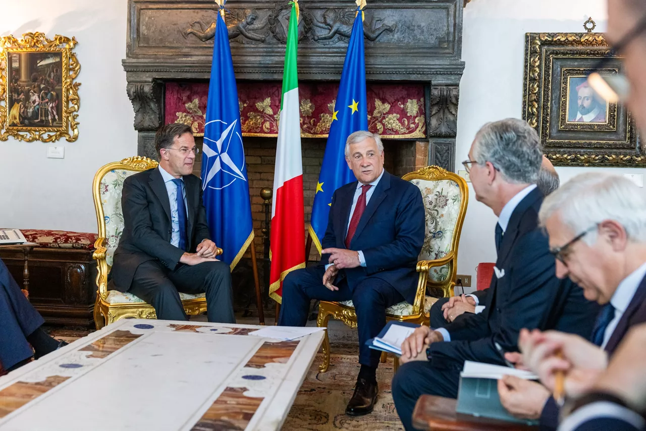 NATO Secretary General Mark Rutte and Antonio Tajani, Minister of Foreign Affairs of Italy