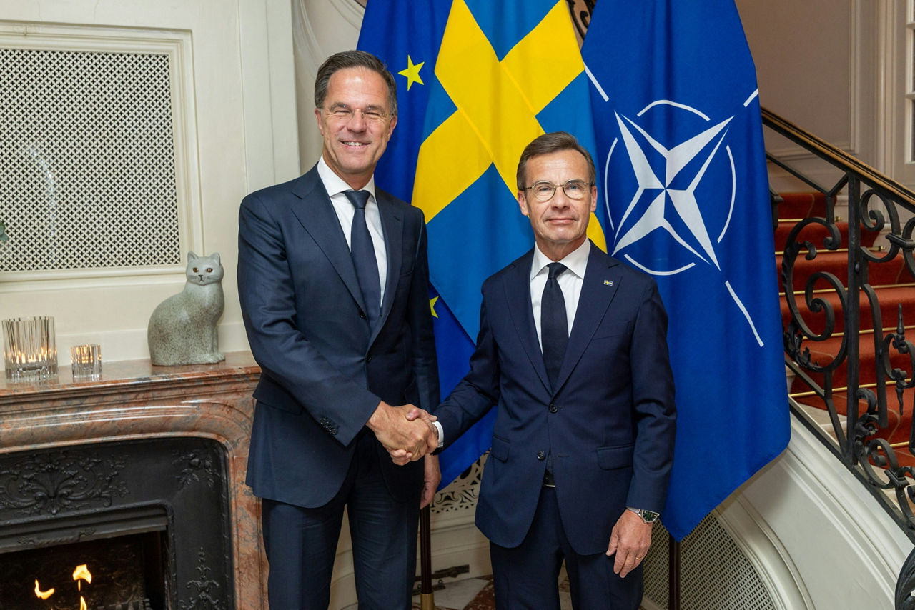 NATO Secretary General Mark Rutte meets with Ulf Kristersson, Prime Minister of Sweden