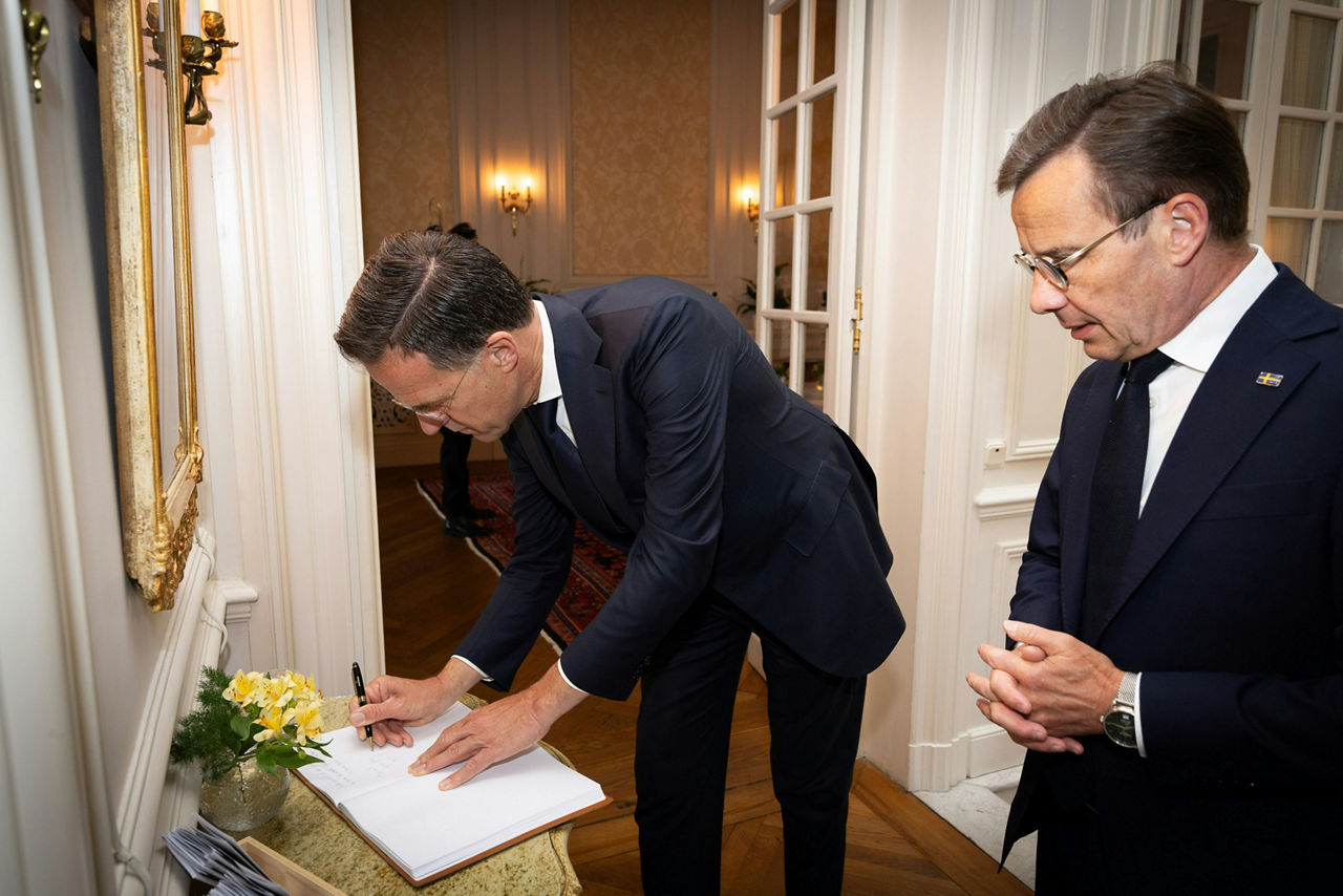 NATO Secretary General Mark Rutte meets with Ulf Kristersson, Prime Minister of Sweden