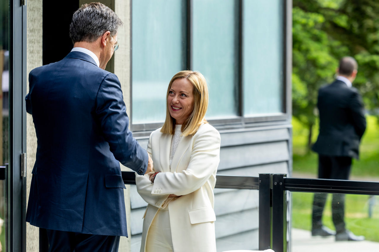 NATO Secretary General Mark Rutte with Giorgia Meloni (Prime Minister of Italy)