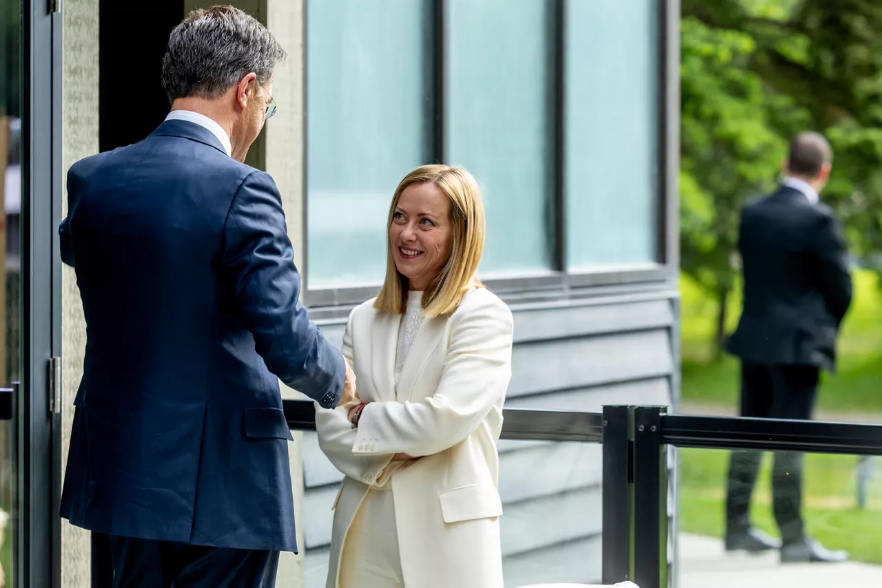 NATO Secretary General Mark Rutte with Giorgia Meloni (Prime Minister of Italy)