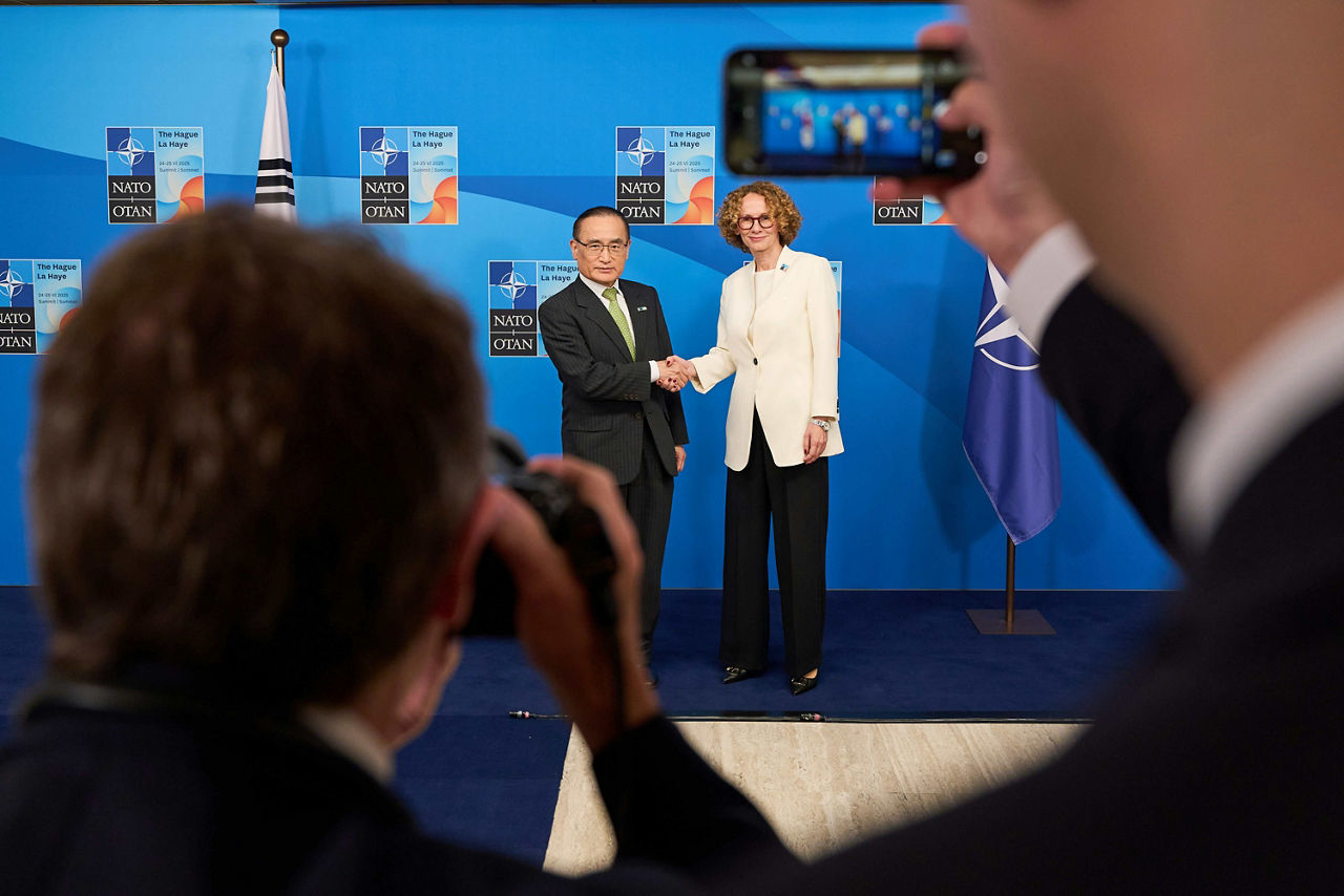 NATO Deputy Secretary General Radmila Shekerinska meets with Wi Sung-Lac (National Security Adviser, Republic of Korea)