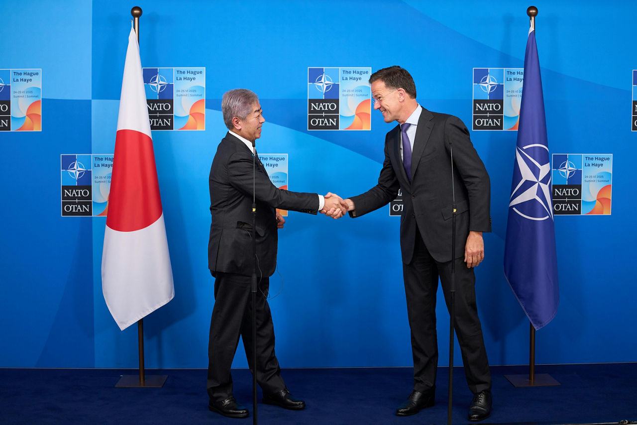 NATO Secretary General Mark Rutte meets with Takeshi Iwaya, Foreign Minister of Japan