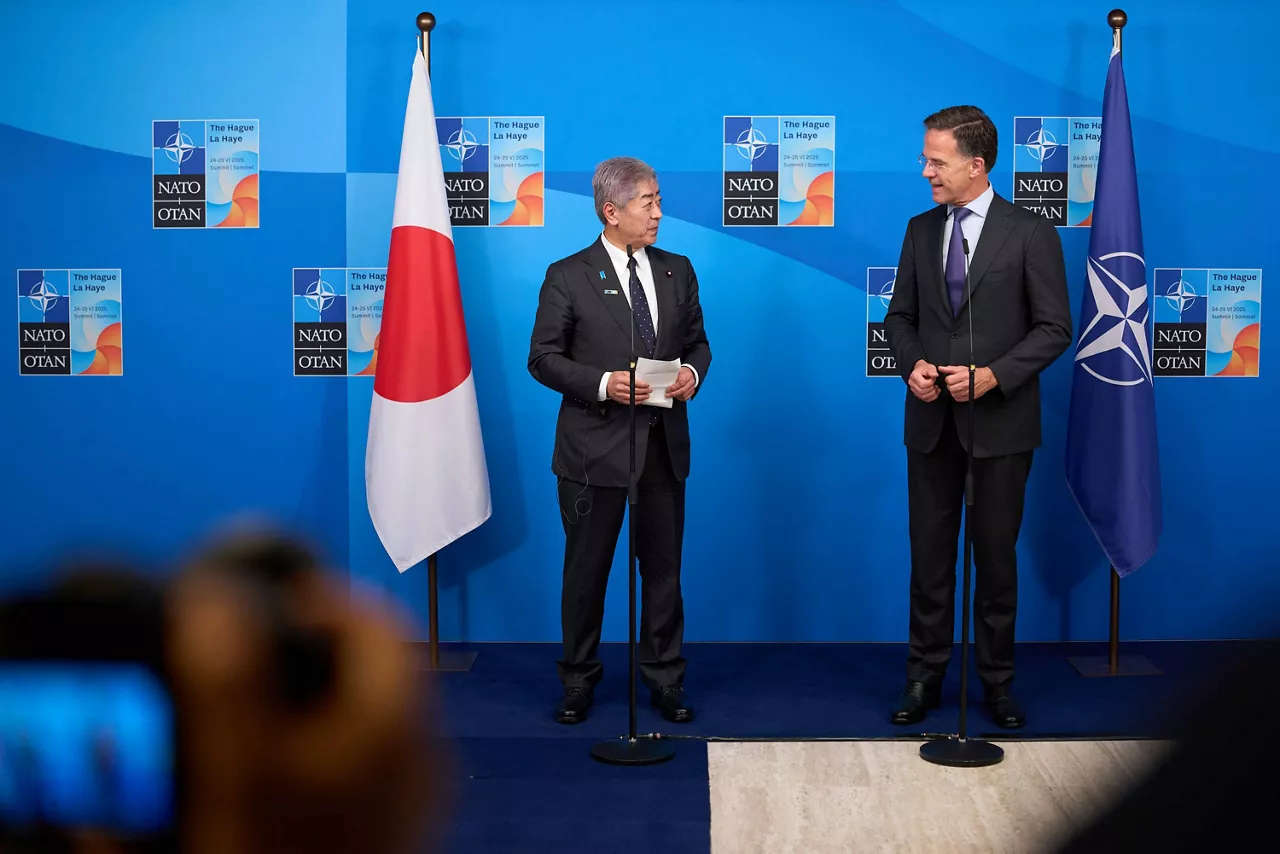 NATO Secretary General Mark Rutte meets with Takeshi Iwaya, Foreign Minister of Japan