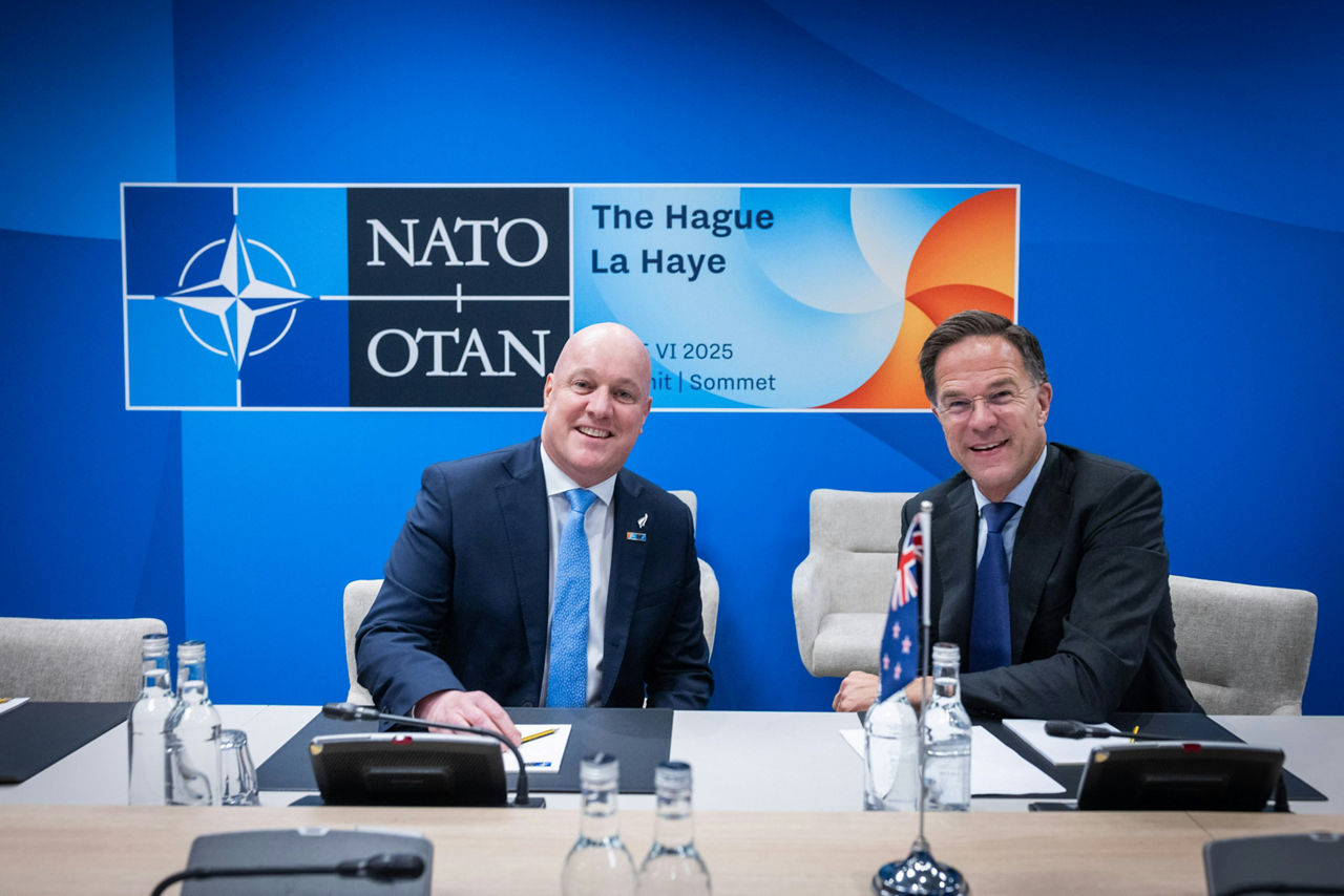 NATO Secretary General Mark Rutte and Christopher Luxon (Prime Minister, New Zealand)