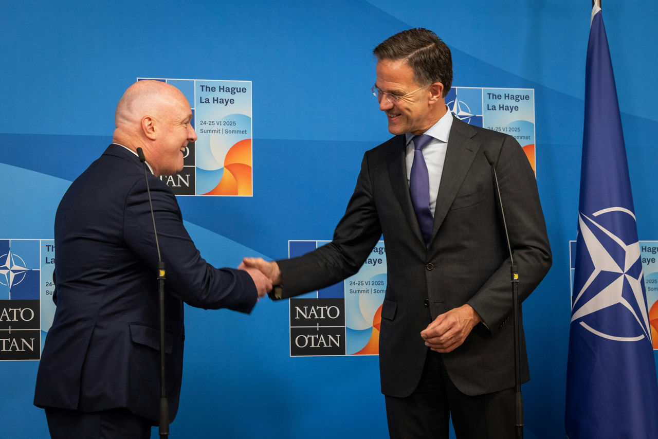 NATO Secretary General Mark Rutte and Christopher Luxon (Prime Minister, New Zealand)
