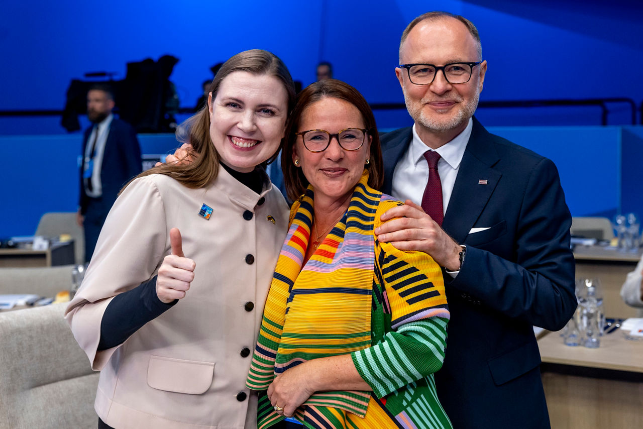 Dovilė Šakalienė (Minister of Defence, Lithuania), Yuriko Backes (Minister of Defence, Luxembourg) and Andris Sprūds (Minister of Defence, Latvia)