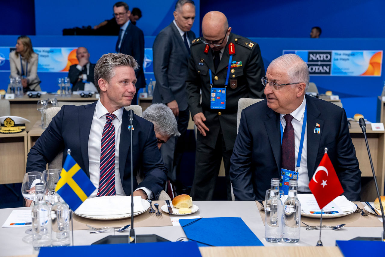 Pål Jonson (Minister of Defence, Sweden) and Yaşar Güler (Minister of Defence, Türkiye)