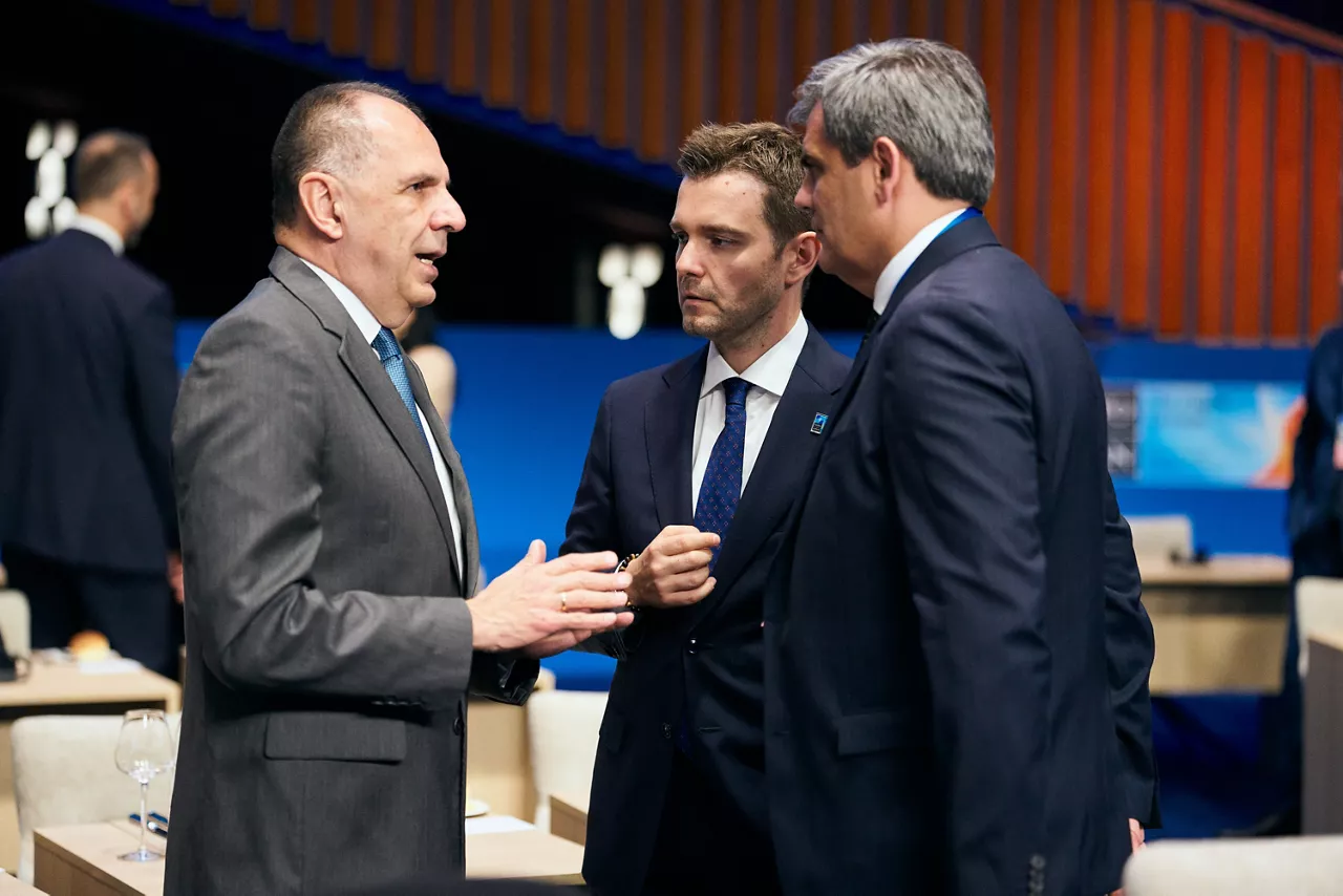 Georgios Gerapetritis (Minister of Foreign Affairs, Greece), Timcho Mucunski (Minister of Foreign Affairs, North Macedonia) and Ervin Ibrahimović (Minister of Foreign Affairs, Montenegro)
