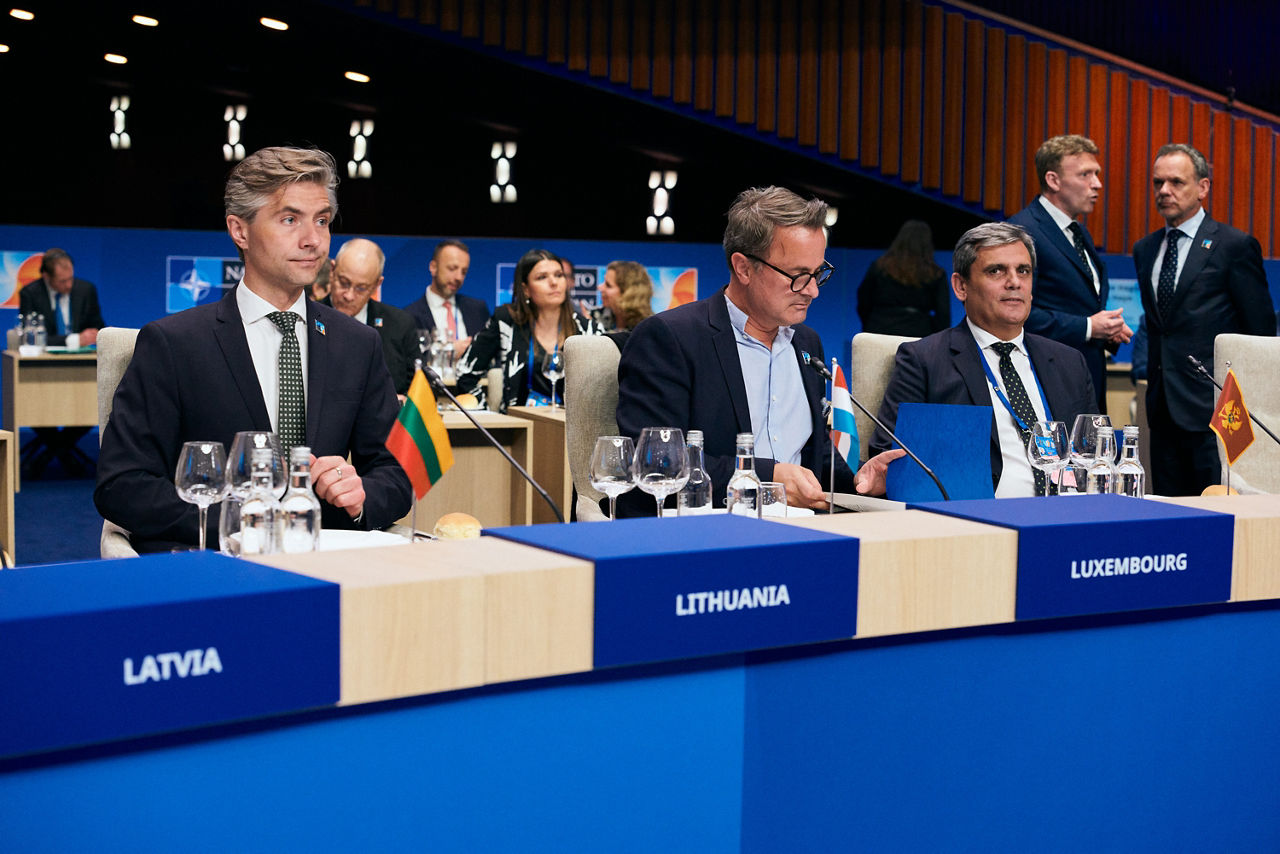 Kęstutis Budrys (Minister of Foreign Affairs, Lithuania), Xavier Bettel (Minister of Foreign Affairs, Luxembourg) and Ervin Ibrahimović (Minister of Foreign Affairs, Montenegro)