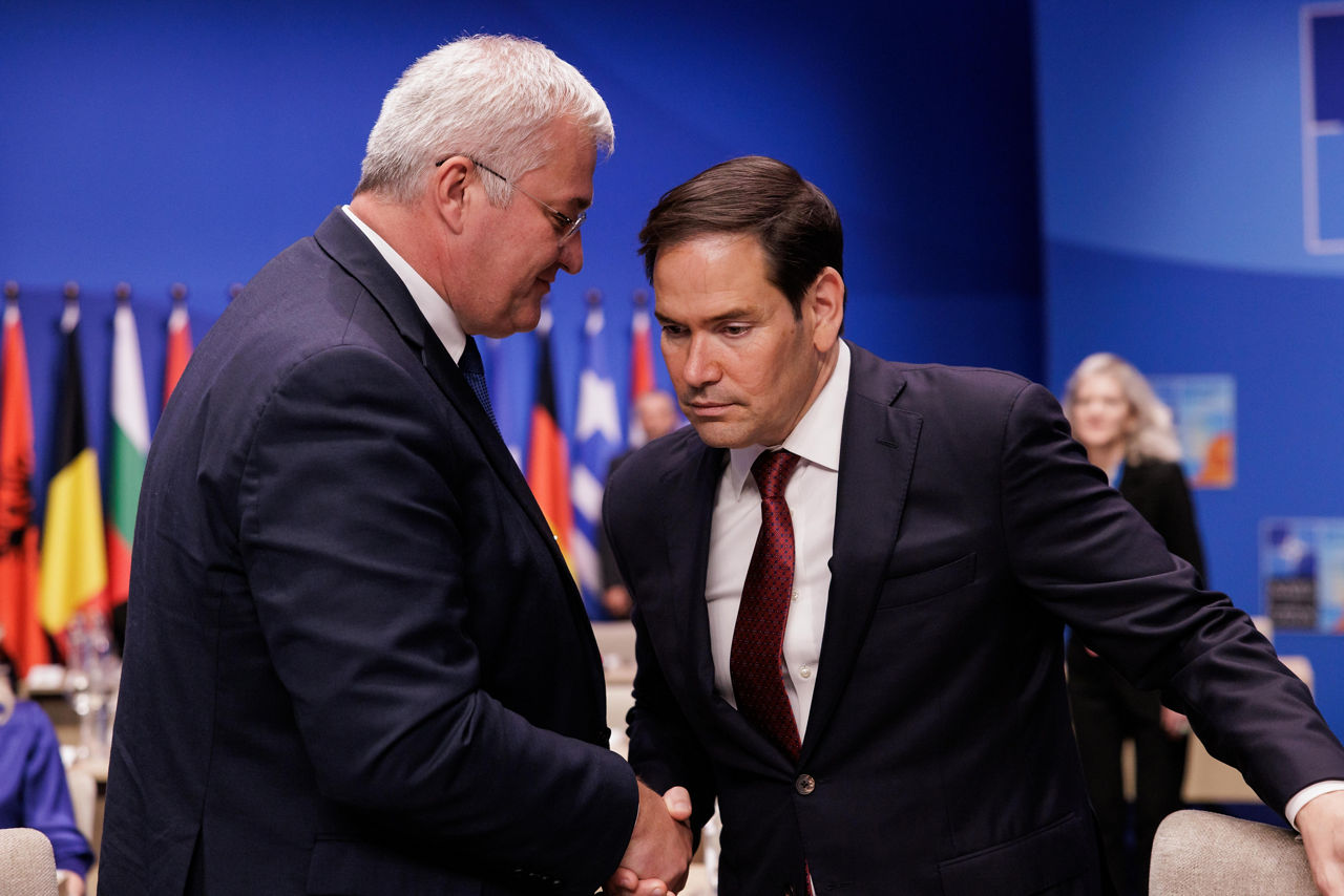 Andriy Sybiha (Minister of Foreign Affairs, Ukraine) and Marco Rubio (US Secretary of State)