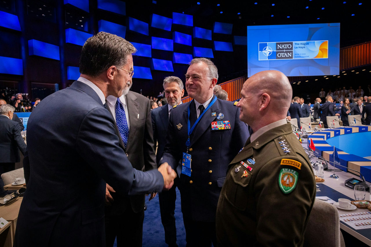  NATO Secretary General Mark Rutte and Admiral Pierre Vandier (Supreme Allied Commander Transformation)