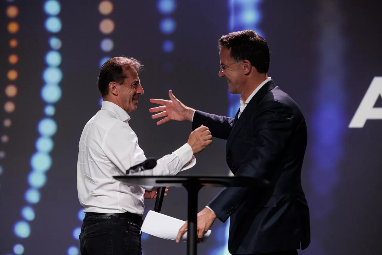 NATO Secretary General Mark Rutte and Airbus CEO Guillaume Faury at the Airbus Top Executive Forum