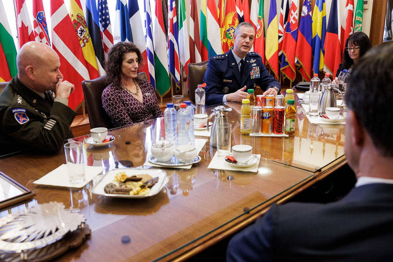 Meeting with NATO Secretary General Mark Rutte, General Alexus G. Grynkewich and General Christopher G. Cavoli