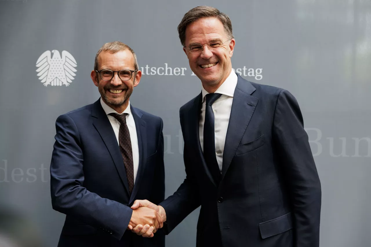 NATO Secretary General Mark Rutte meets with Thomas Röwekamp, MP, Chairman of the Bundestag