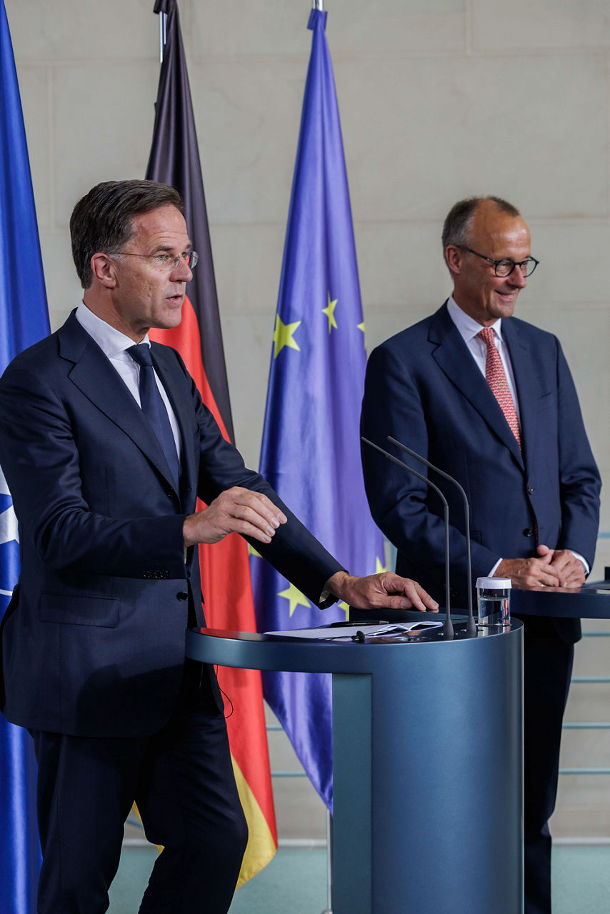 Joint press conference by NATO Secretary General Mark Rutte and Friedrich Merz, Chancellor of Germany
