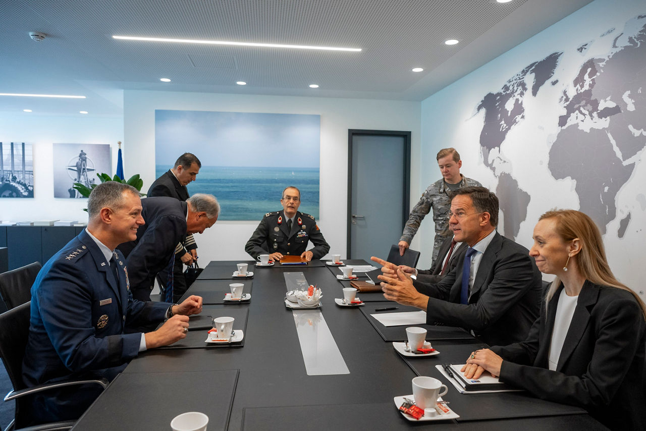 NATO Secretary General Mark Rutte meets with the new Supreme Allied Commander Europe, General Alexus G. Grynkewich