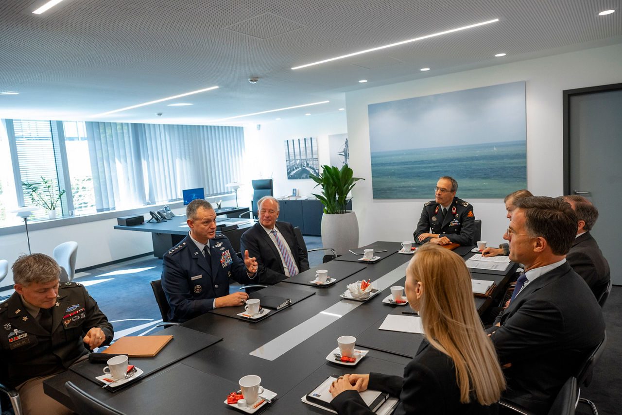 NATO Secretary General Mark Rutte meets with the new Supreme Allied Commander Europe, General Alexus G. Grynkewich