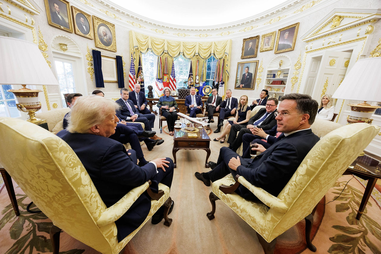 NATO Secretary General Mark Rutte meets with the President of the United States, Mr. Donald J. Trump
