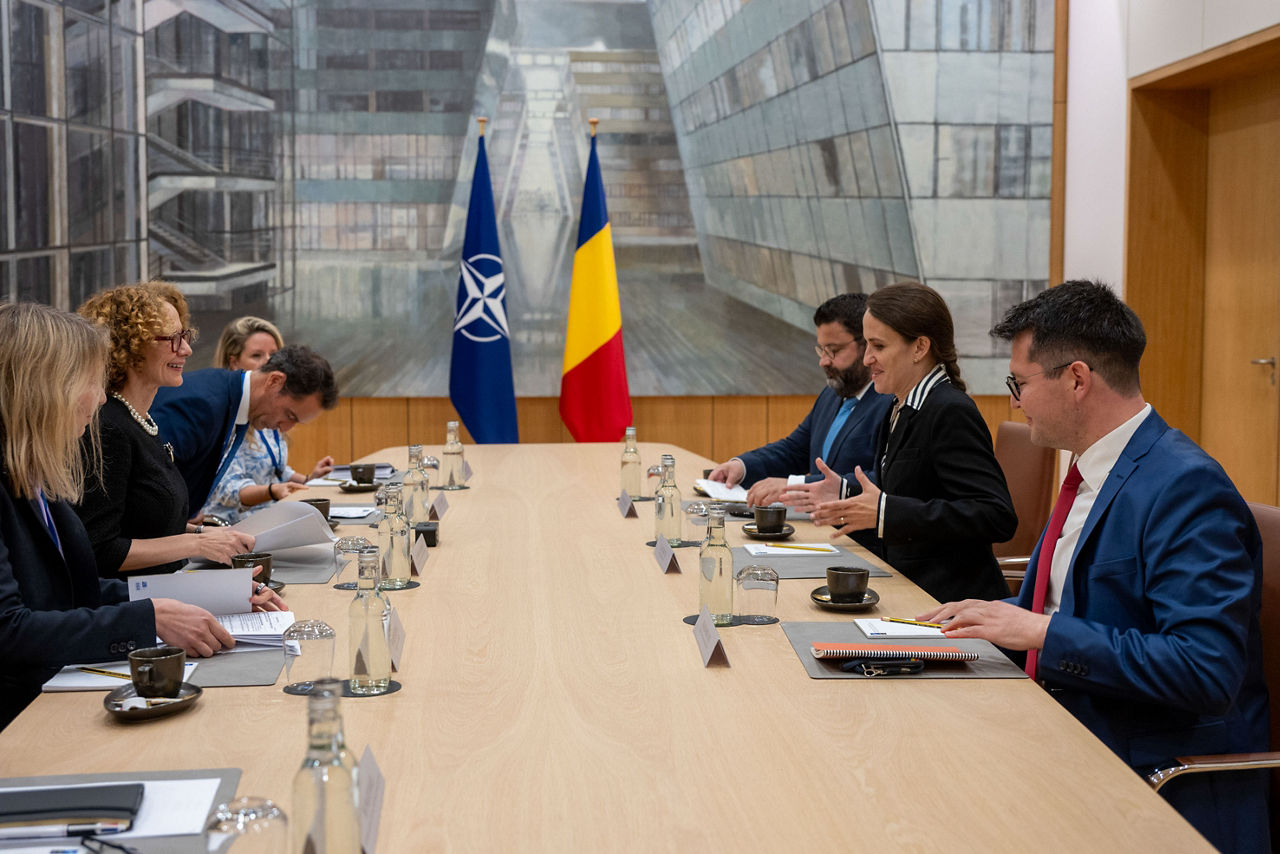 NATO Deputy Secretary General Radmila Shekerinska meets with Oana Toiu, Minister of Foreign Affairs of Romania
