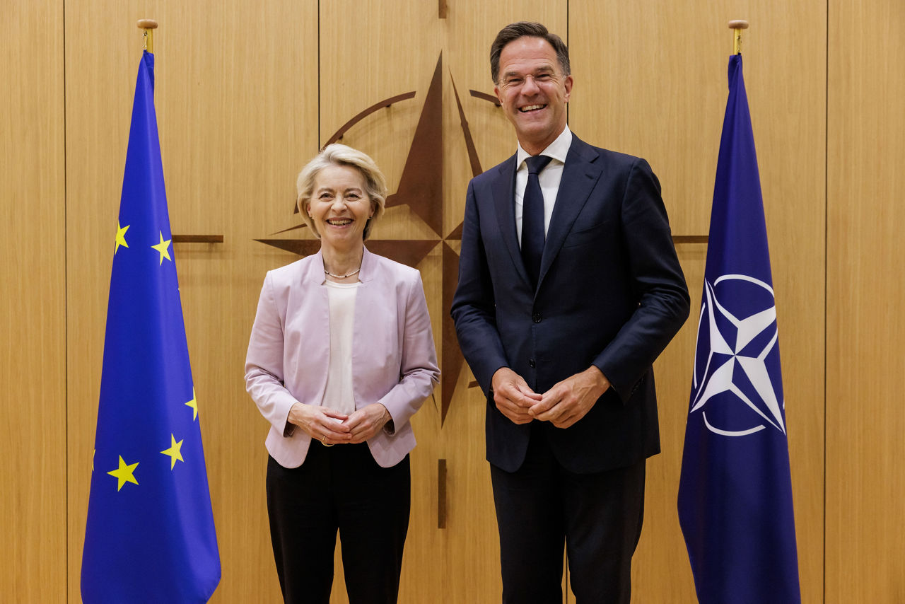NATO Secretary General Mark Rutte meets with Ursula von der Leyen, President of the European Commission at NATO Headquarters in Brussels, Belgium