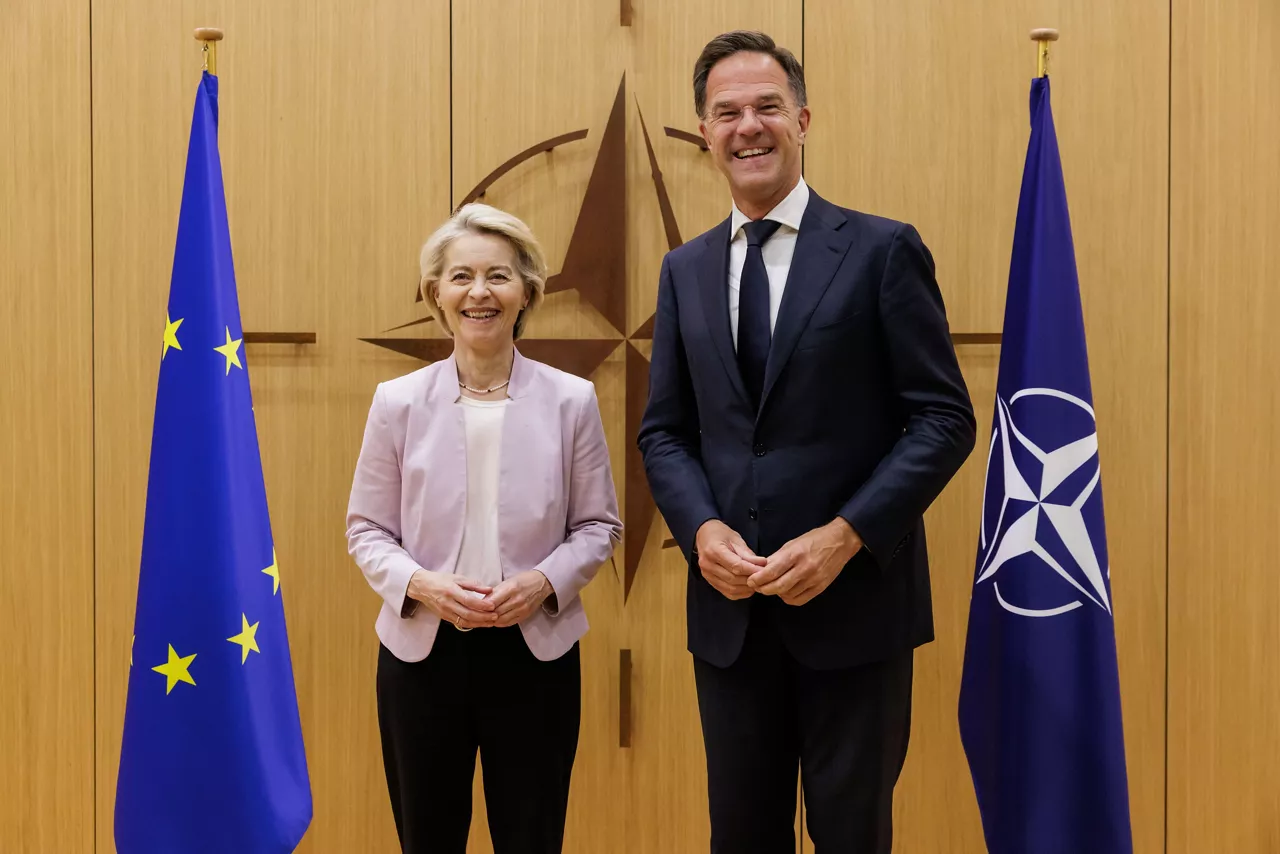 NATO Secretary General Mark Rutte meets with Ursula von der Leyen, President of the European Commission at NATO Headquarters in Brussels, Belgium