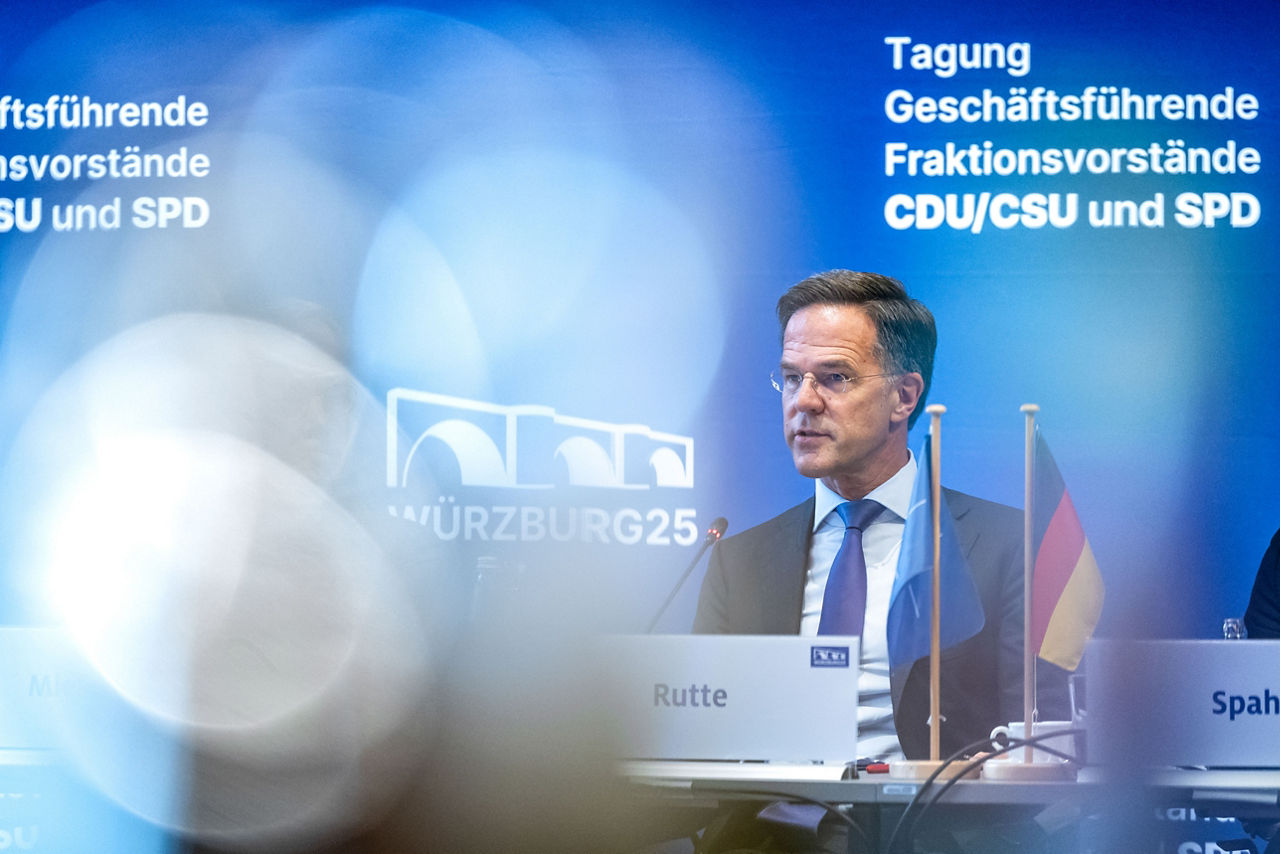 NATO Secretary General Mark Rutte speaks at the Würzburg25 conference 