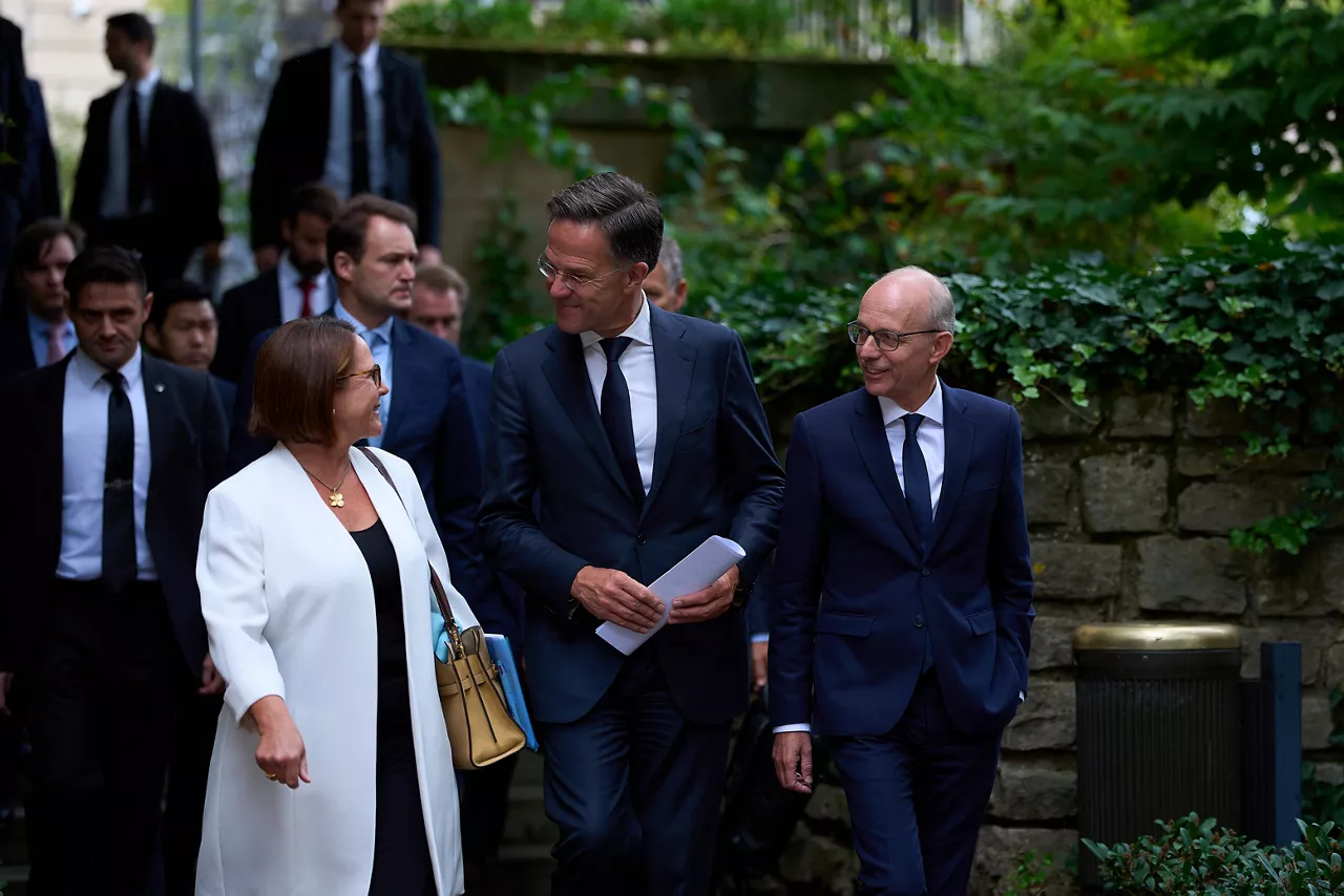 NATO Secretary General Mark Rutte with the Prime Minister, Luc Frieden and the Minister of Defence, Yuriko Backes