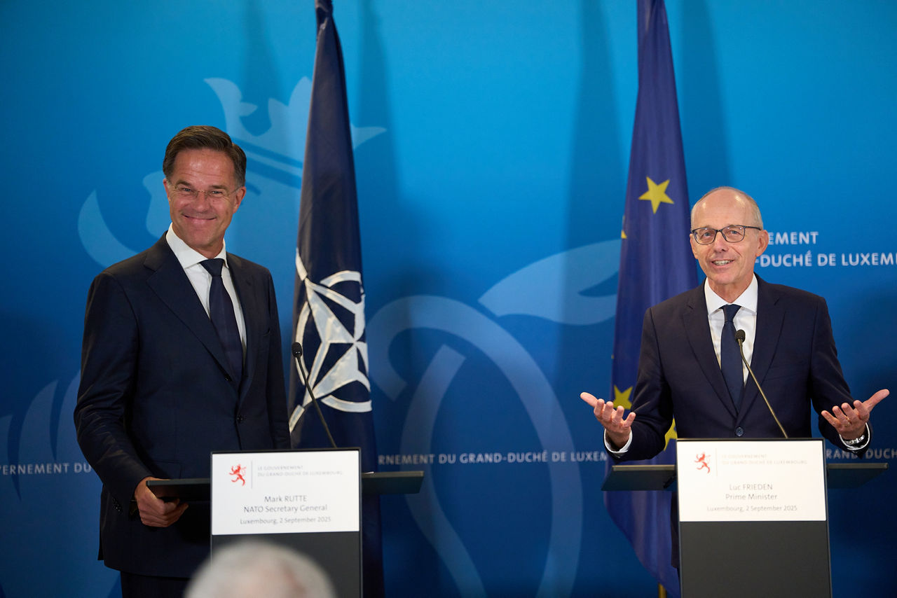 Joint press conference with NATO Secretary General Mark Rutte,  the Prime Minister, Luc Frieden and the Minister of Defence, Yuriko Backes