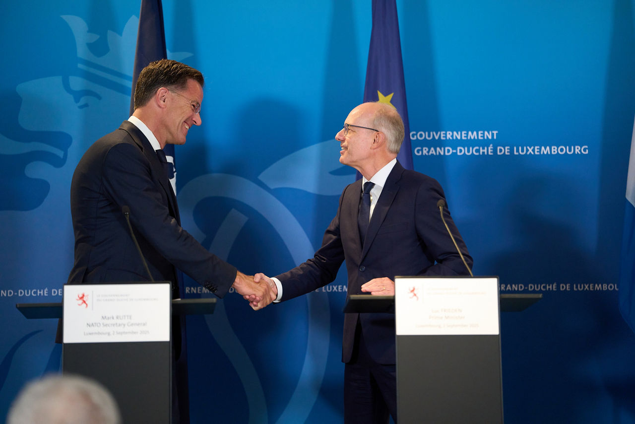 Joint press conference with NATO Secretary General Mark Rutte,  the Prime Minister, Luc Frieden and the Minister of Defence, Yuriko Backes