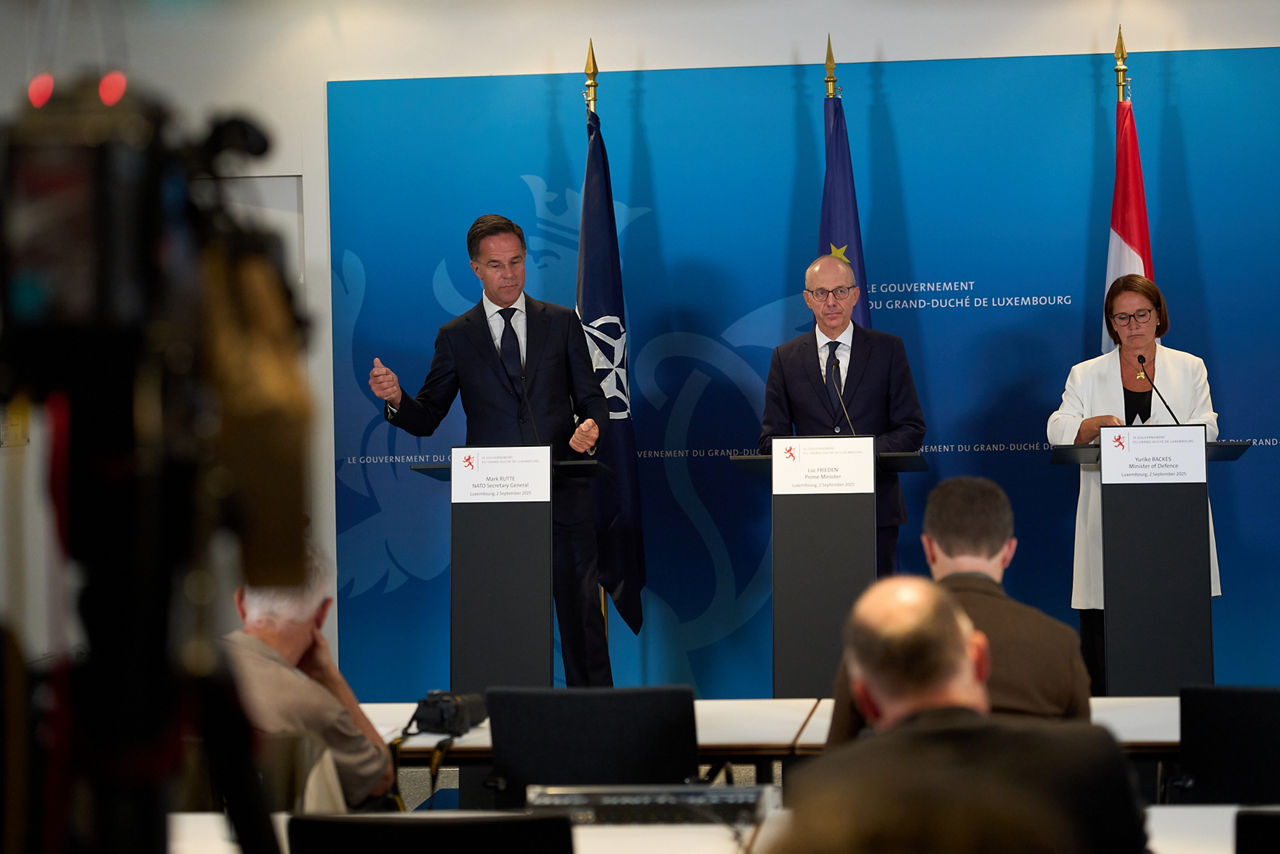 Joint press conference with NATO Secretary General Mark Rutte,  the Prime Minister, Luc Frieden and the Minister of Defence, Yuriko Backes