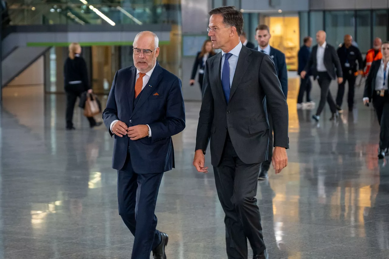 NATO Secretary General Mark Rutte meets with Alar Karis, President of Estonia at NATO Headquarters in Brussels, Belgium