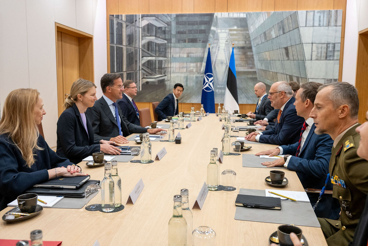 NATO Secretary General Mark Rutte meets with Alar Karis, President of Estonia at NATO Headquarters in Brussels, Belgium