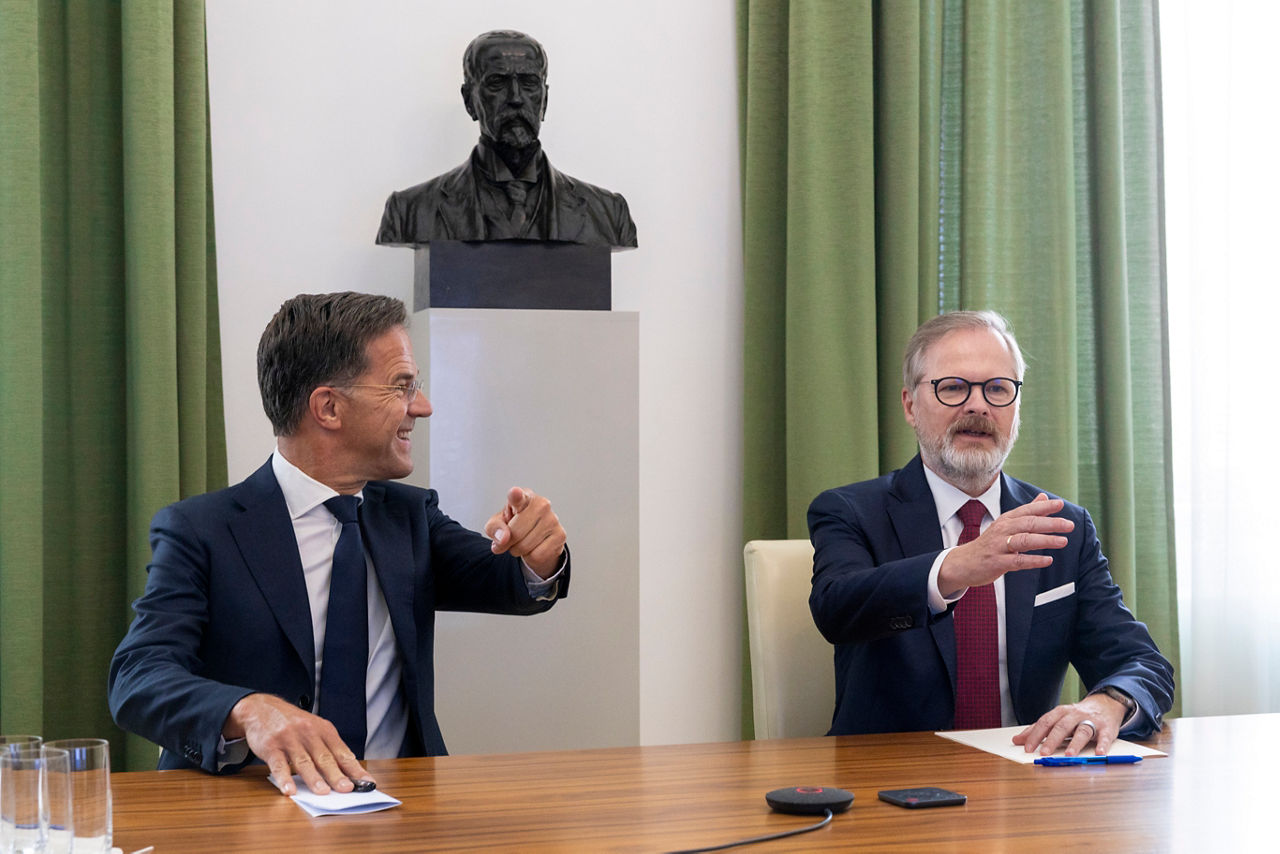 NATO Secretary General Mark Rutte meets with the Prime Minister of Czechia, Petr Fiala